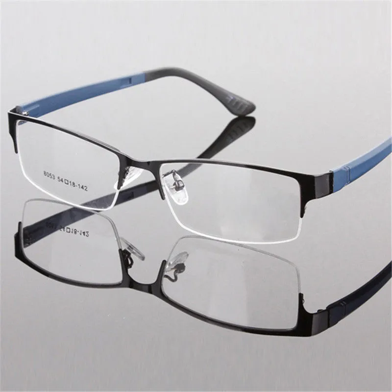 Durable Men Eyewear Metal Frame Half Rim Chic Design Clear Lens Eye Glasses Frame  SM6