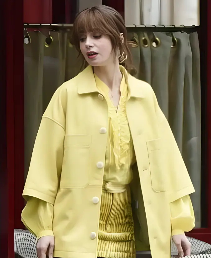 Emily In Paris S04 Lily Collins Yellow Jacket