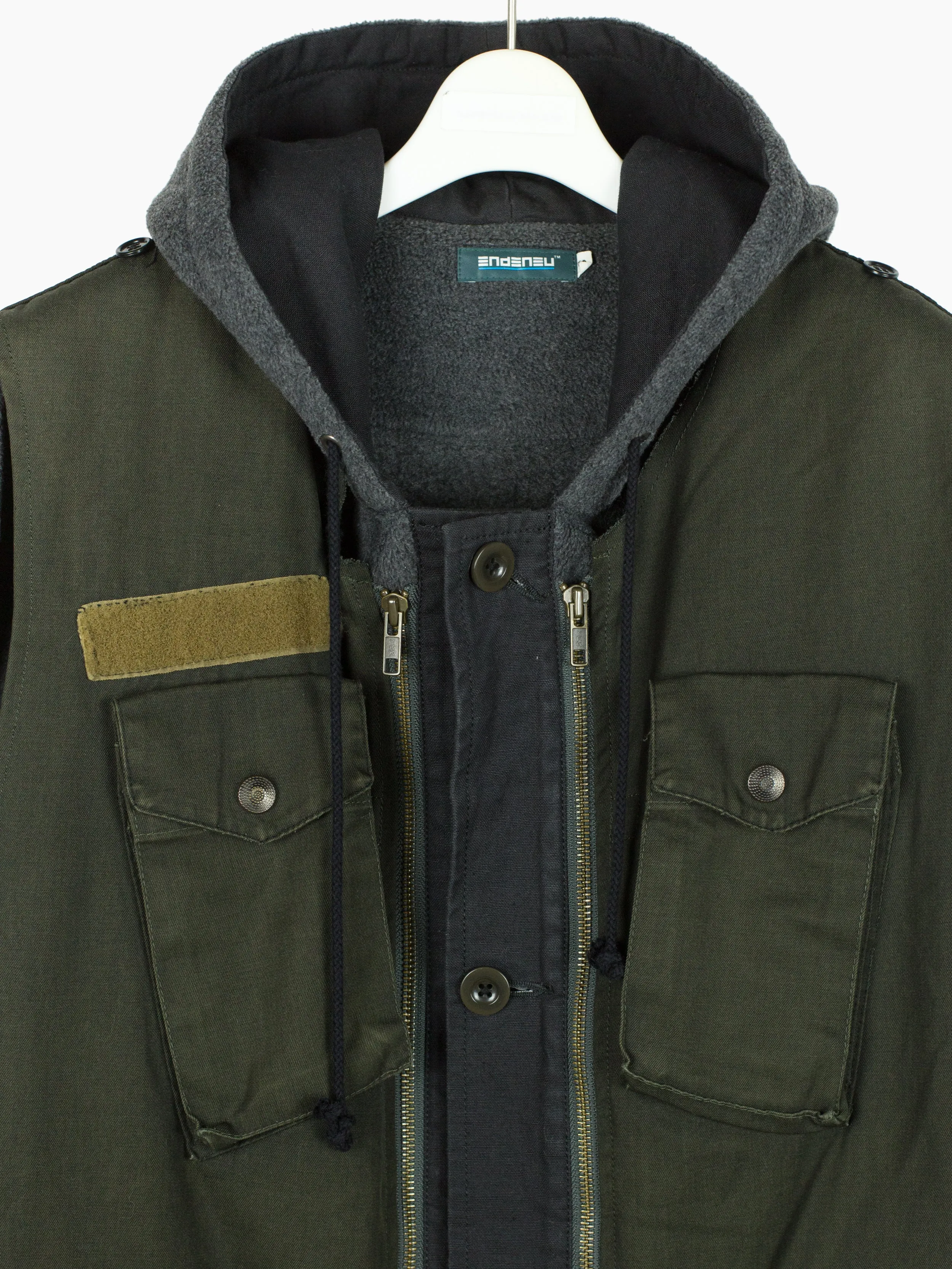 Endeneu 2-Piece Remade Modular Fleece Military Coat