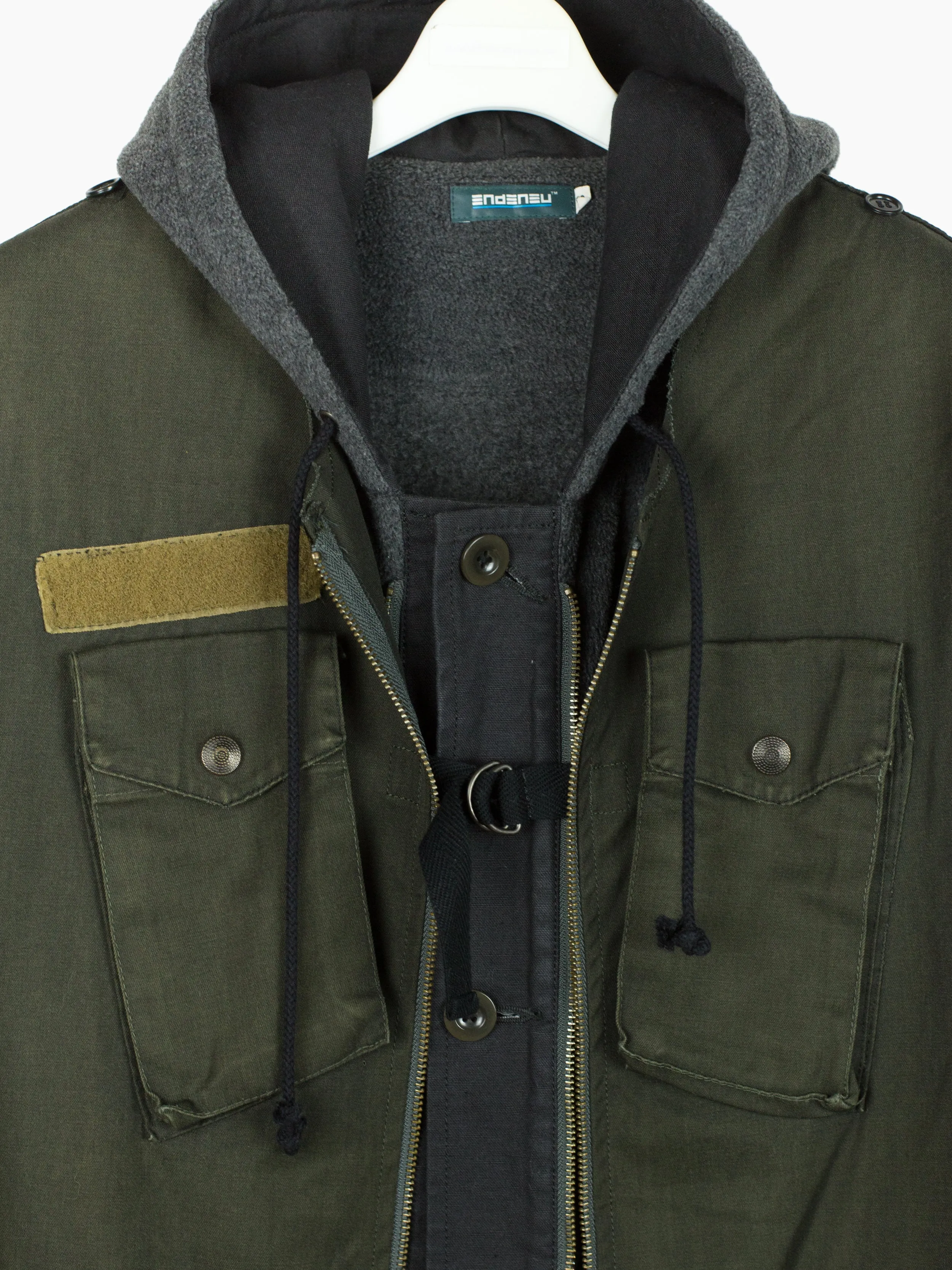 Endeneu 2-Piece Remade Modular Fleece Military Coat