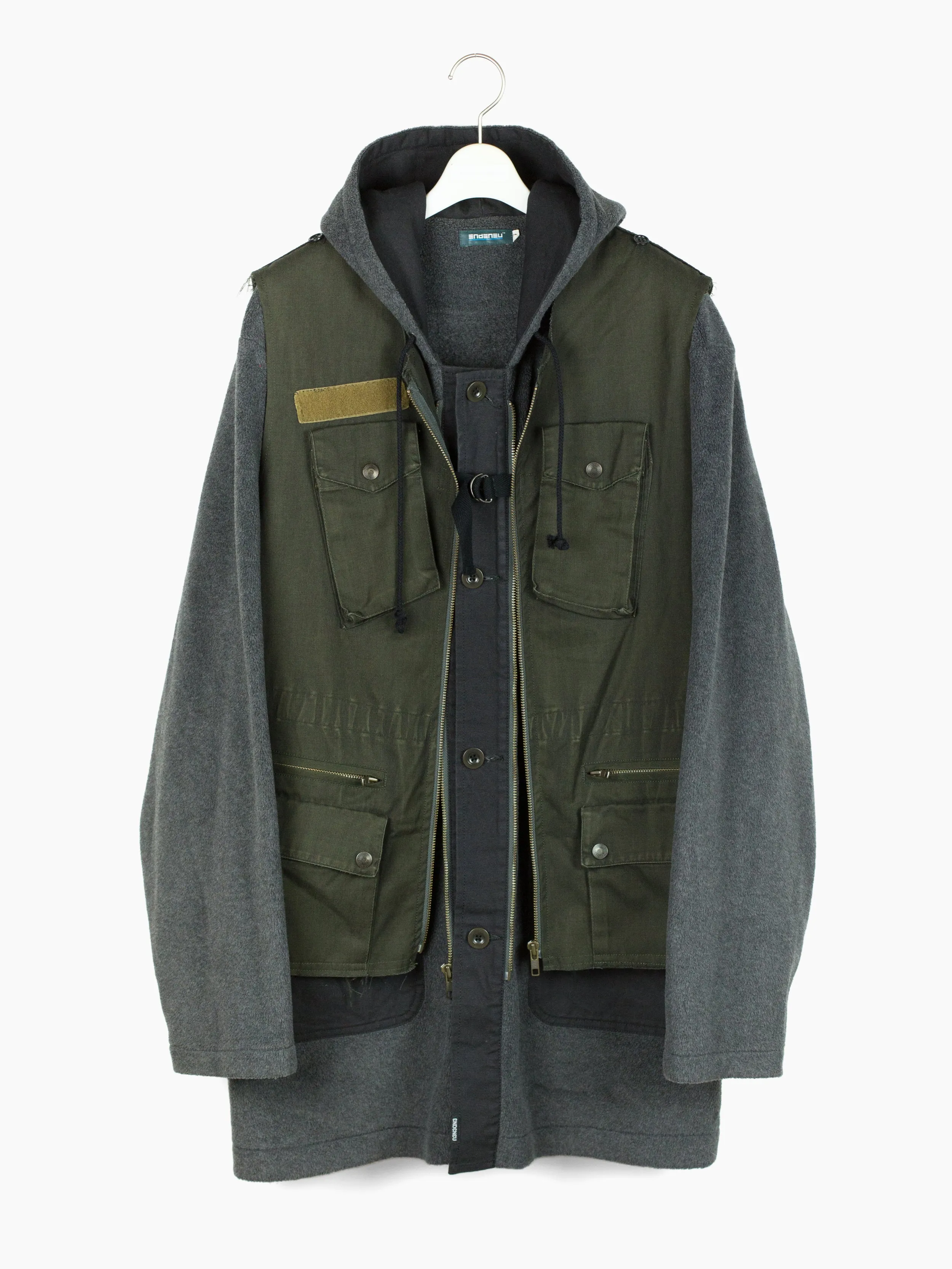 Endeneu 2-Piece Remade Modular Fleece Military Coat