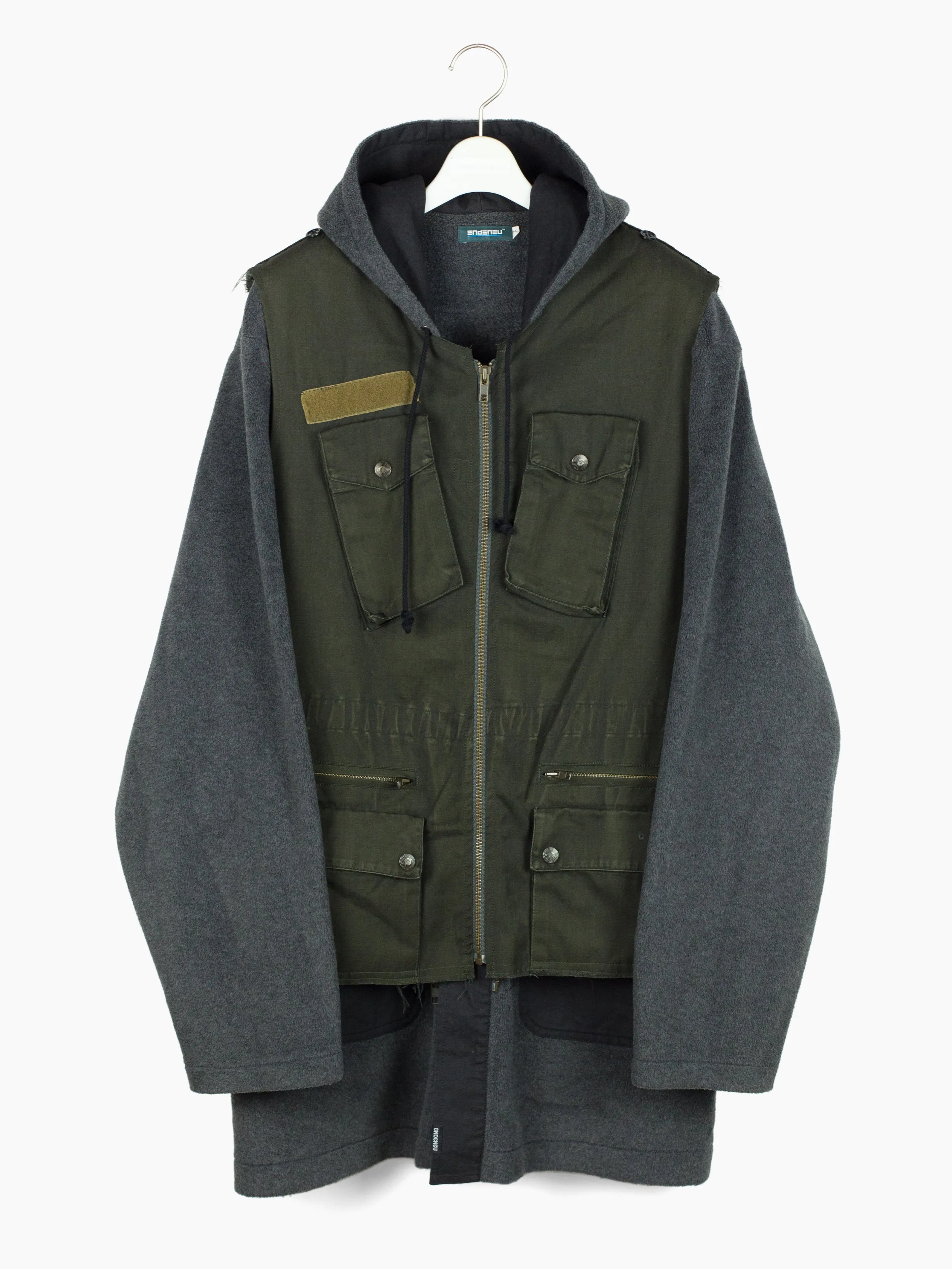 Endeneu 2-Piece Remade Modular Fleece Military Coat