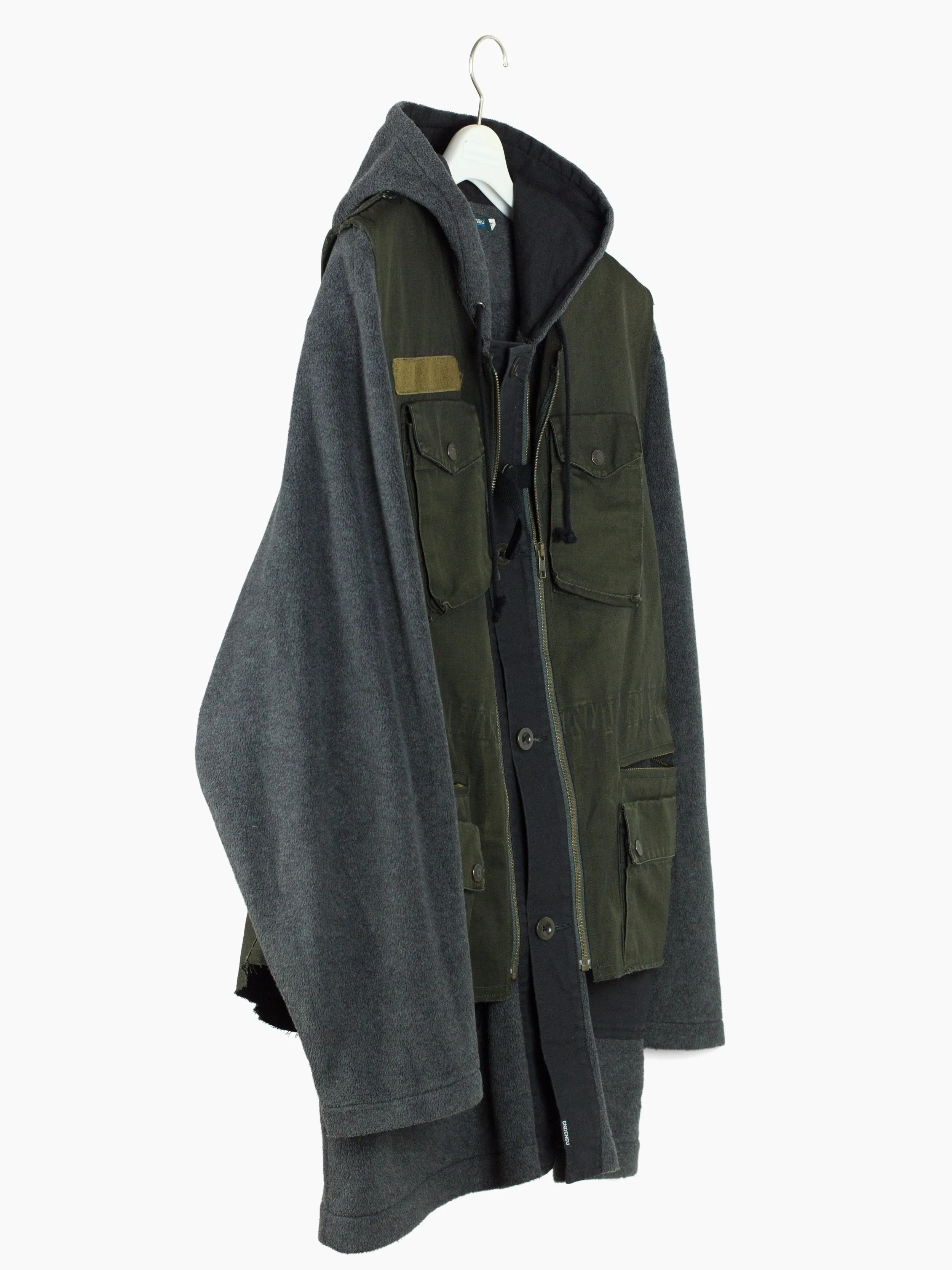 Endeneu 2-Piece Remade Modular Fleece Military Coat