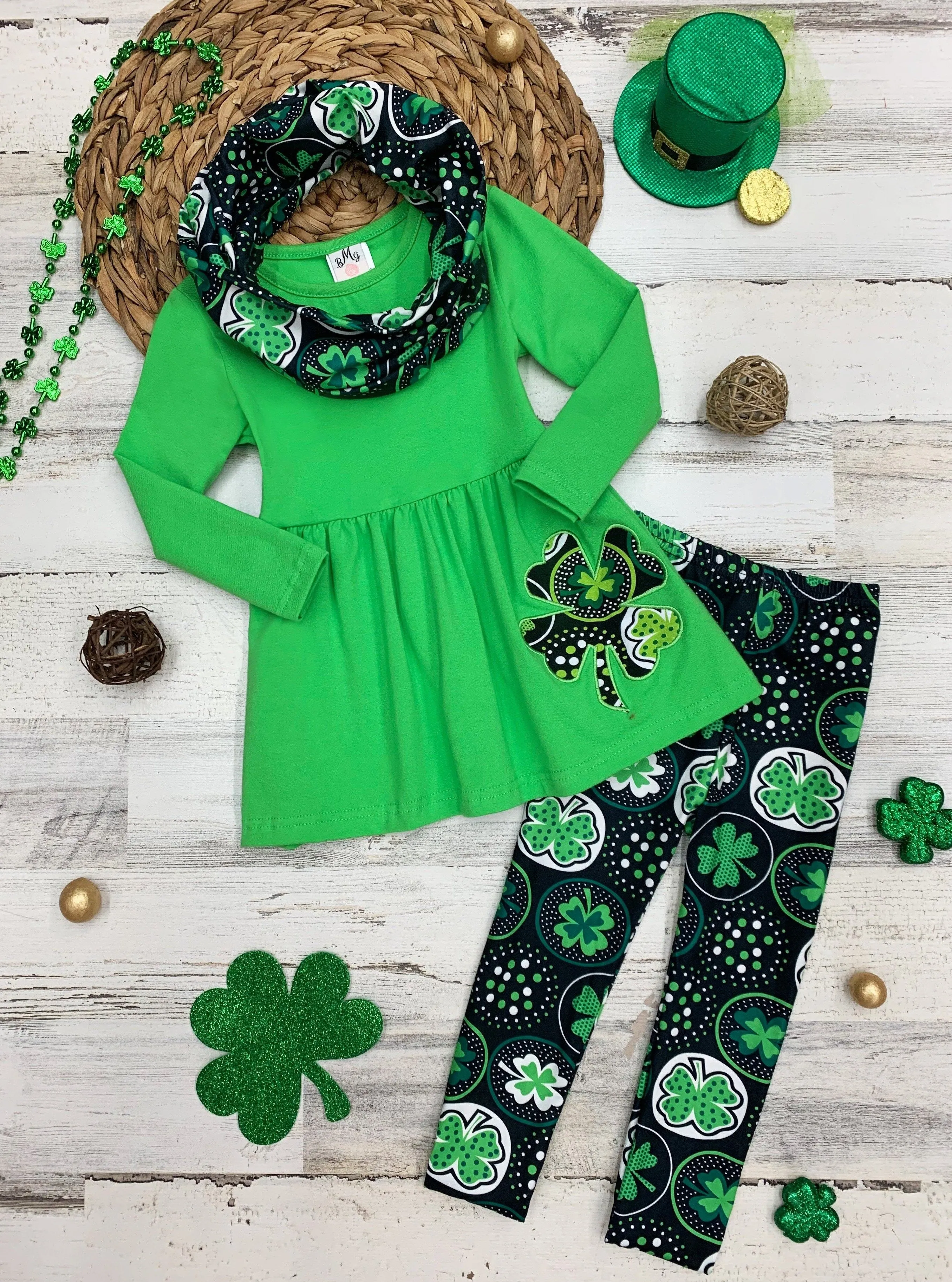 Feelin' Lucky Tunic, Scarf And Legging Set