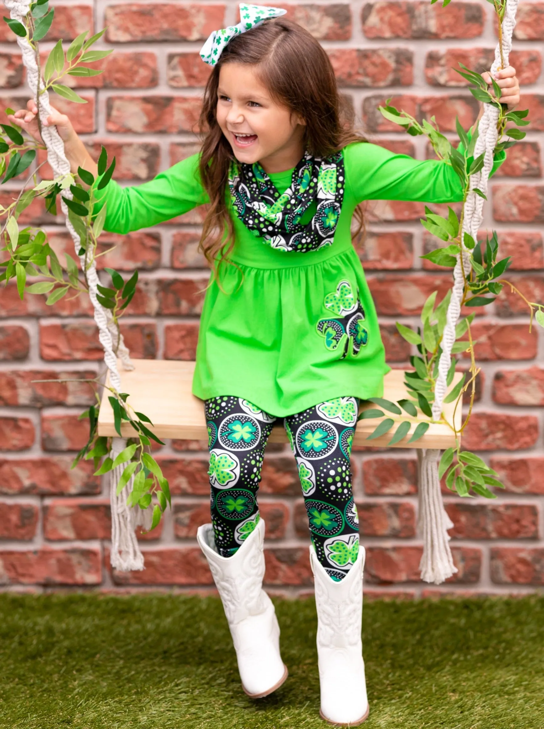 Feelin' Lucky Tunic, Scarf And Legging Set