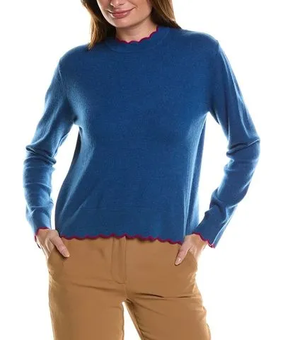 Forte Cashmere Scallop Edge Boxy Cashmere Sweater