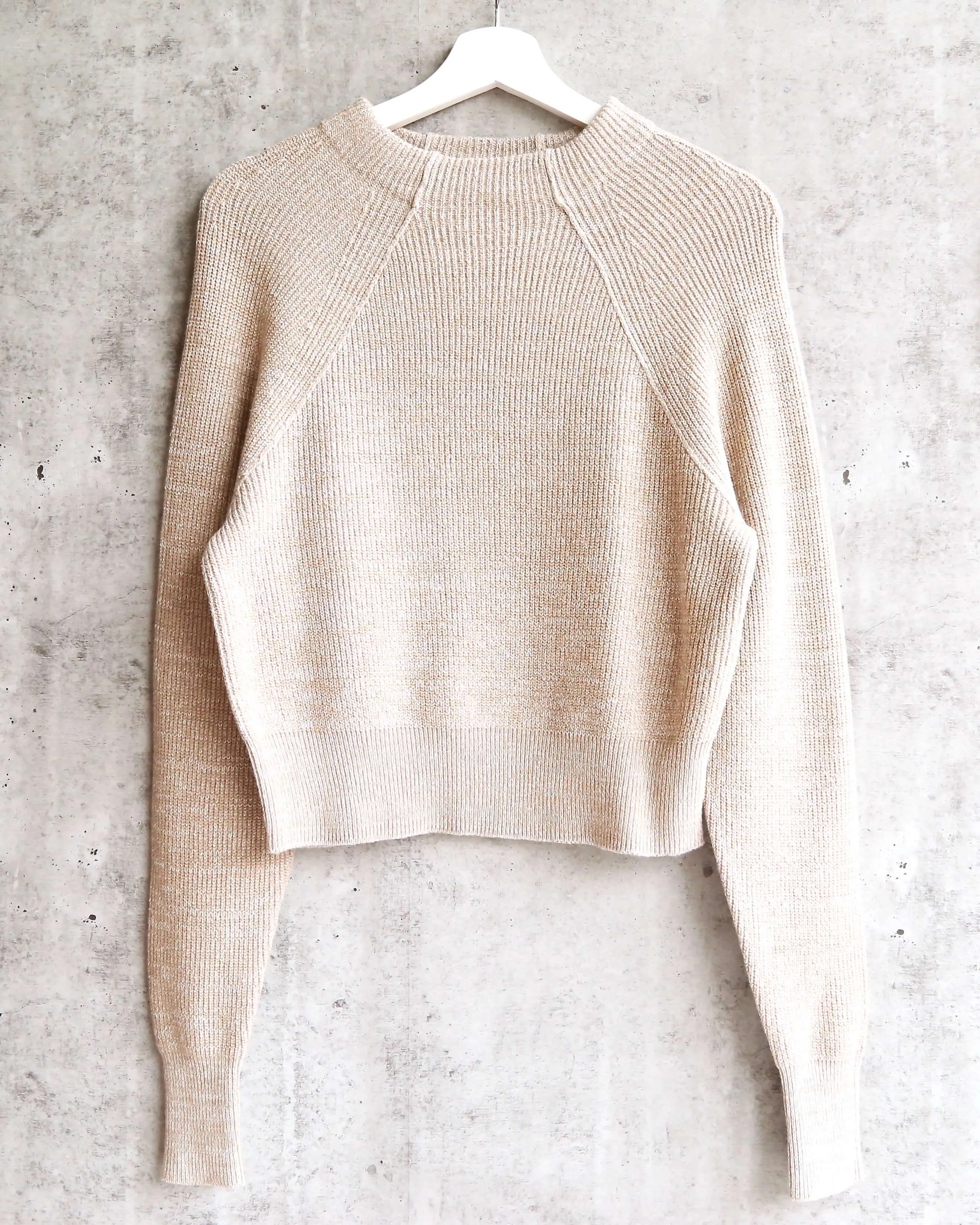 Free People - Too Good Ribbed Trim Pullover Sweater - Taupe