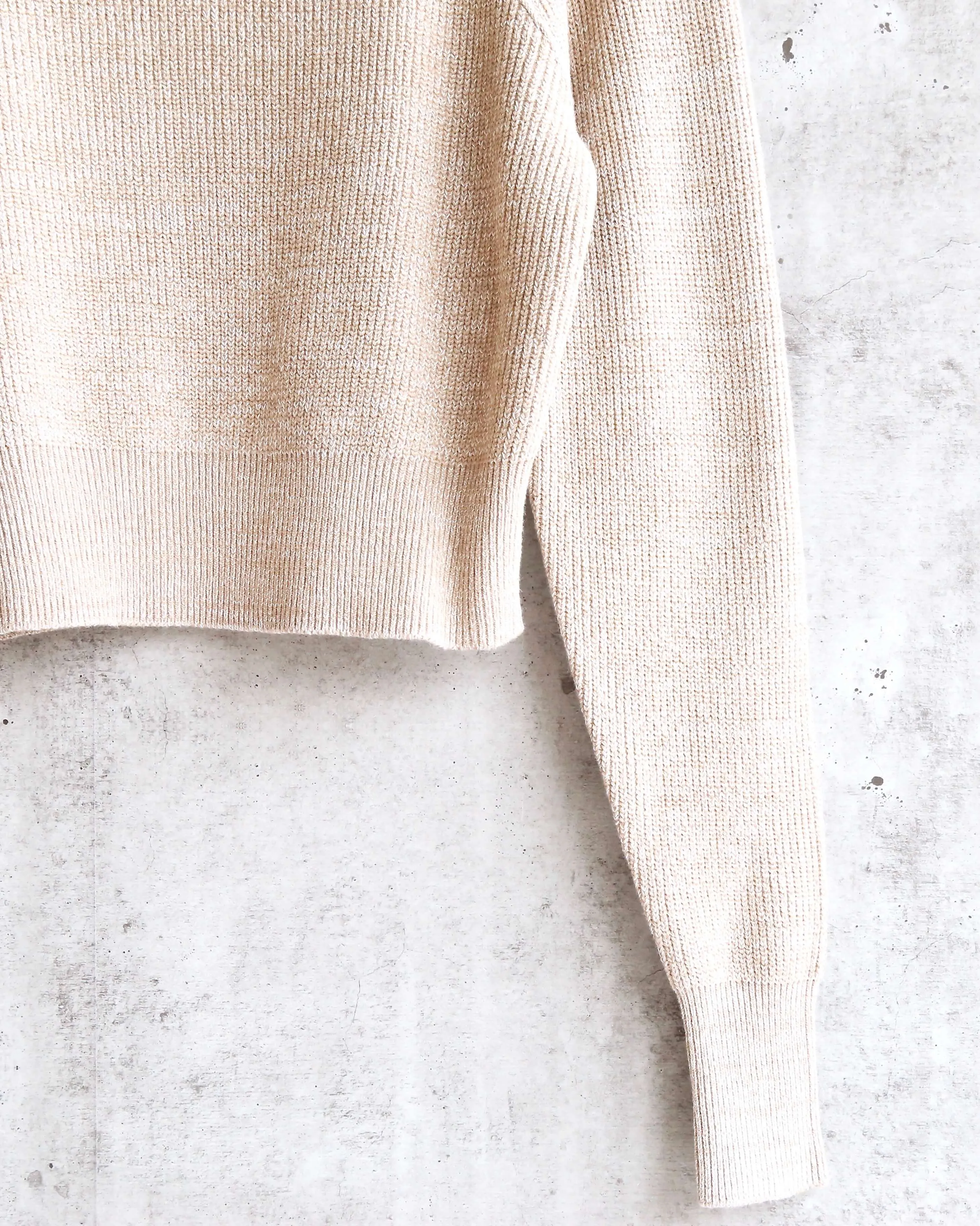 Free People - Too Good Ribbed Trim Pullover Sweater - Taupe