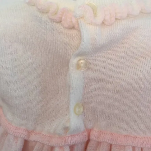 Friemanit Pink White Sweater Dress 6-9 Months