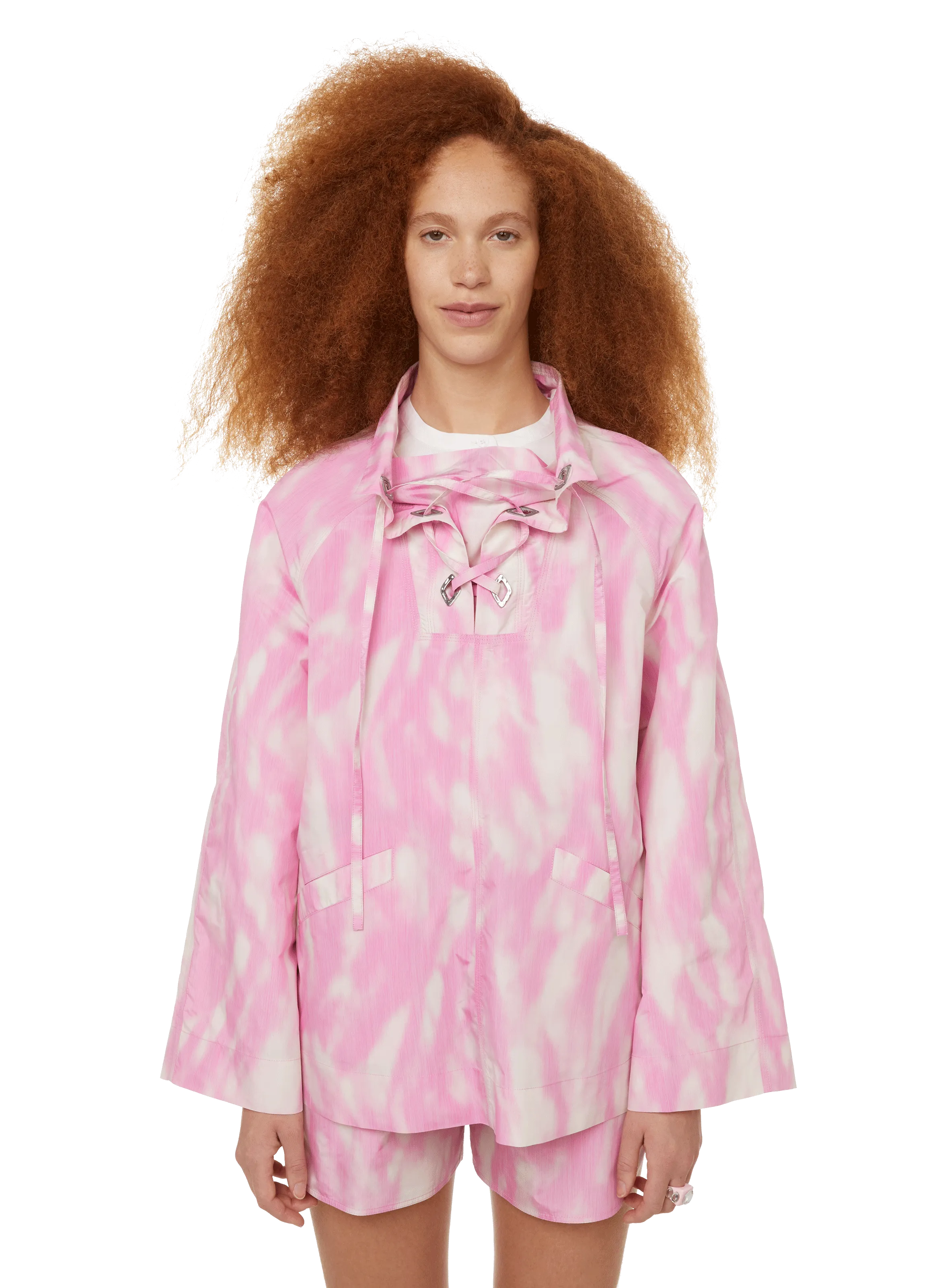 GANNI  Recycled polyester-blend windbreaker jacket - Pink