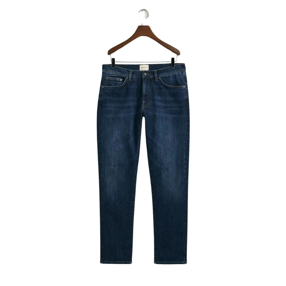 GANT Slim Dark Blue Worn In Jeans | Menswear Online