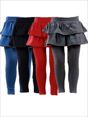 Girls Double Layer Ruffle Skirt Leggings