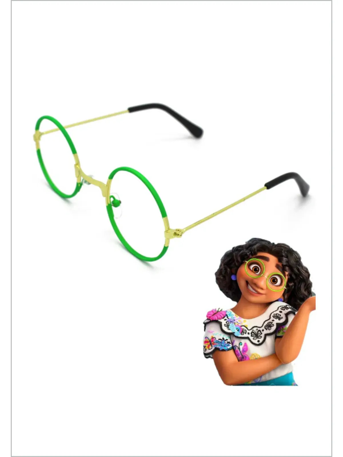 Girls Encanto Inspired Mirabel Green Glasses Prop Frames