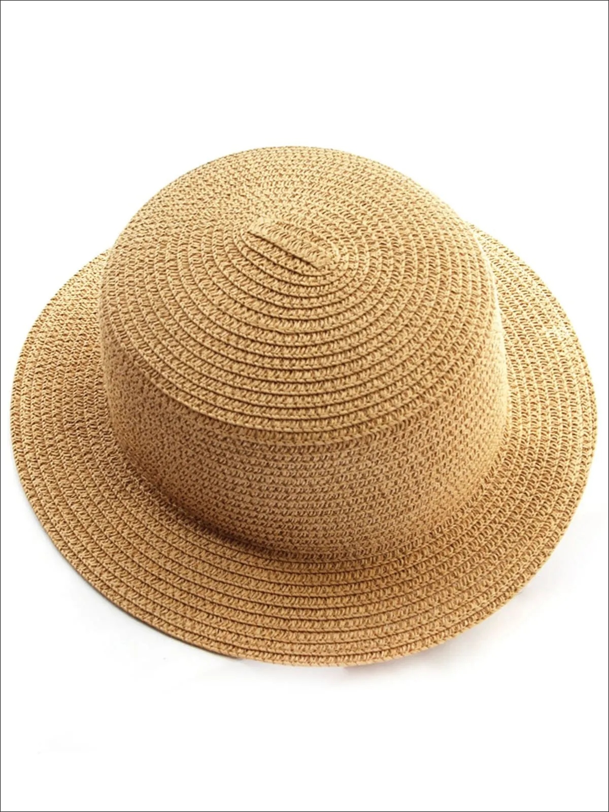 Girls Solid Color Straw Sun Hat