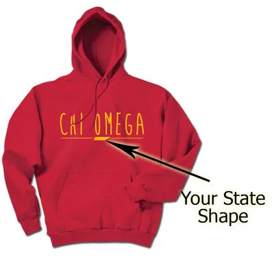 Greek Hoodie, Printed Group and State - G185 - CAD