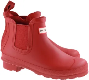 Hunter Wellies Womens Original Chelsea Boot Military Red