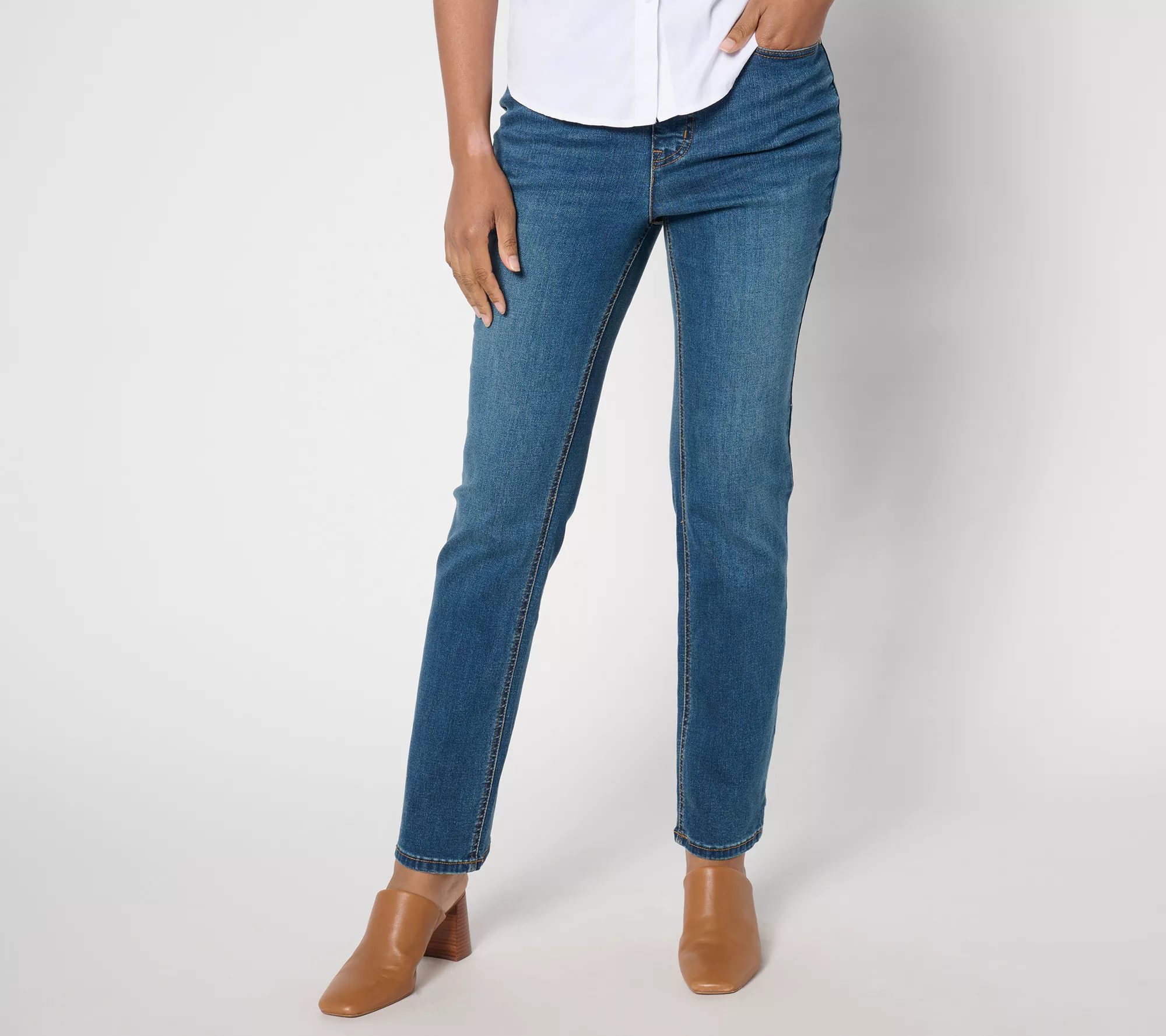 Isaac Mizrahi Live! Petite True Denim Indigo Straight Leg Jeans