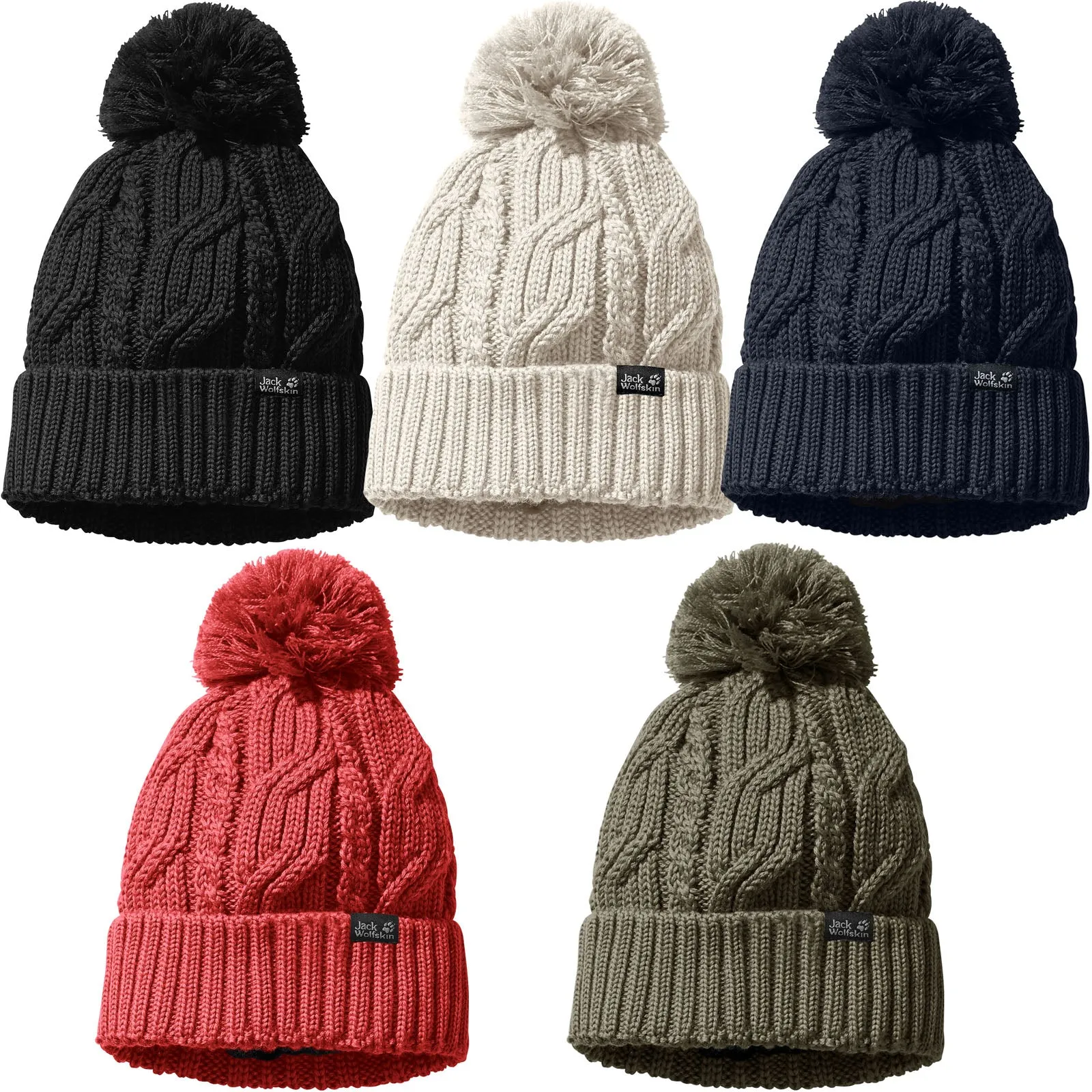 Jack Wolfskin Unisex Stormlock Windproof Fleece Lined Bobble Hat