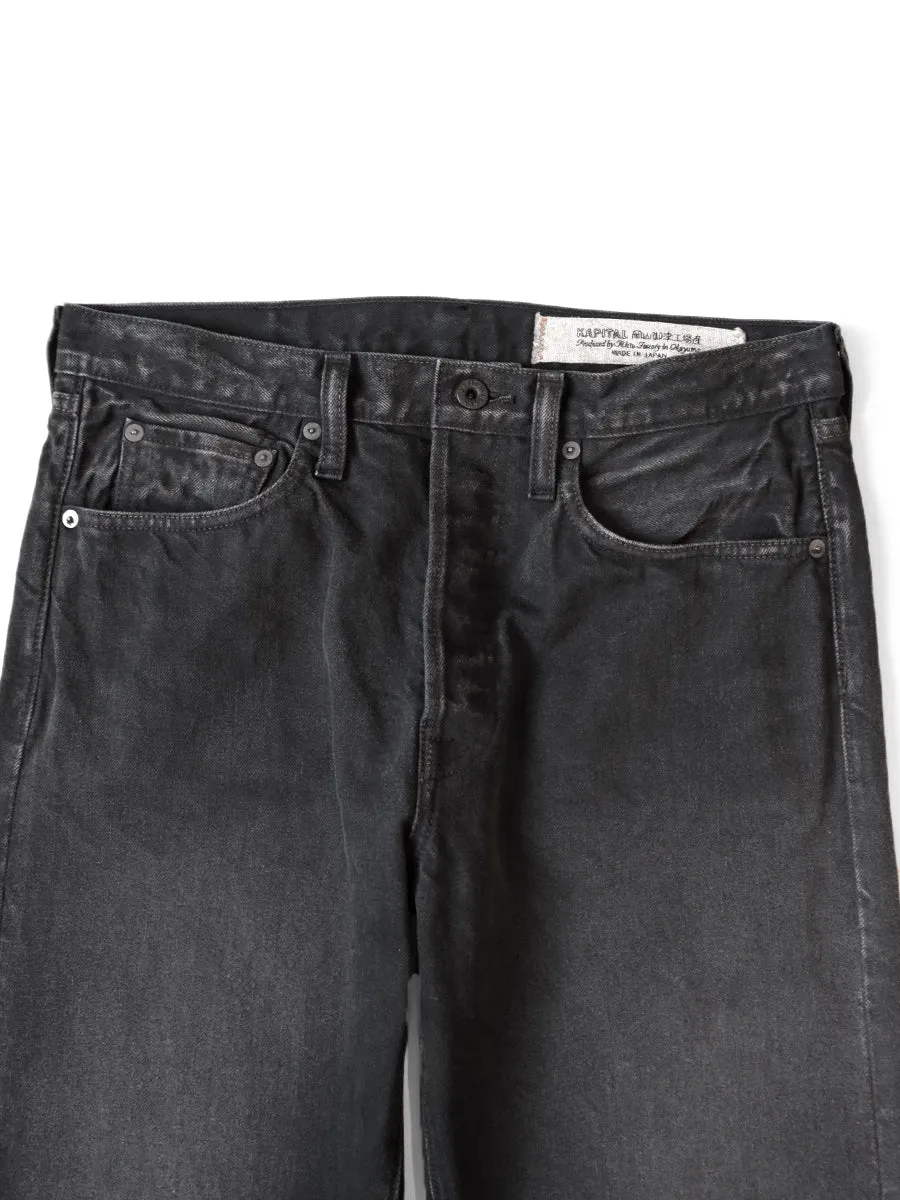 Kapital 14oz Black x Black Denim 5P Monkey CISCO Pants