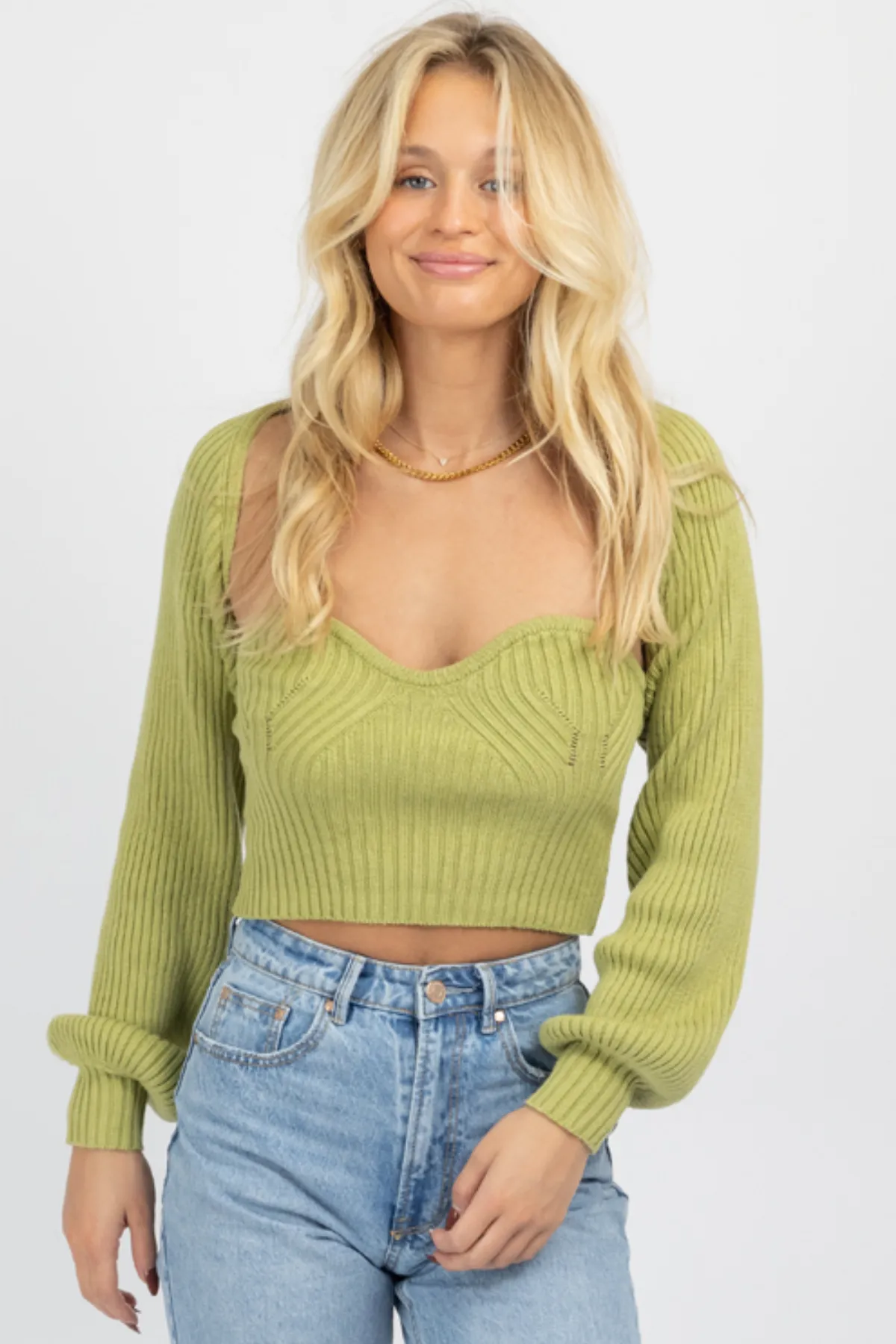 KIWI TUBE TOP + BOLERO SWEATER SET