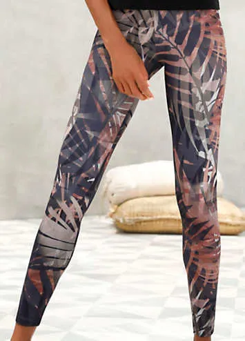 LASCANA Tropical Leaf Print Leggings | Grattan