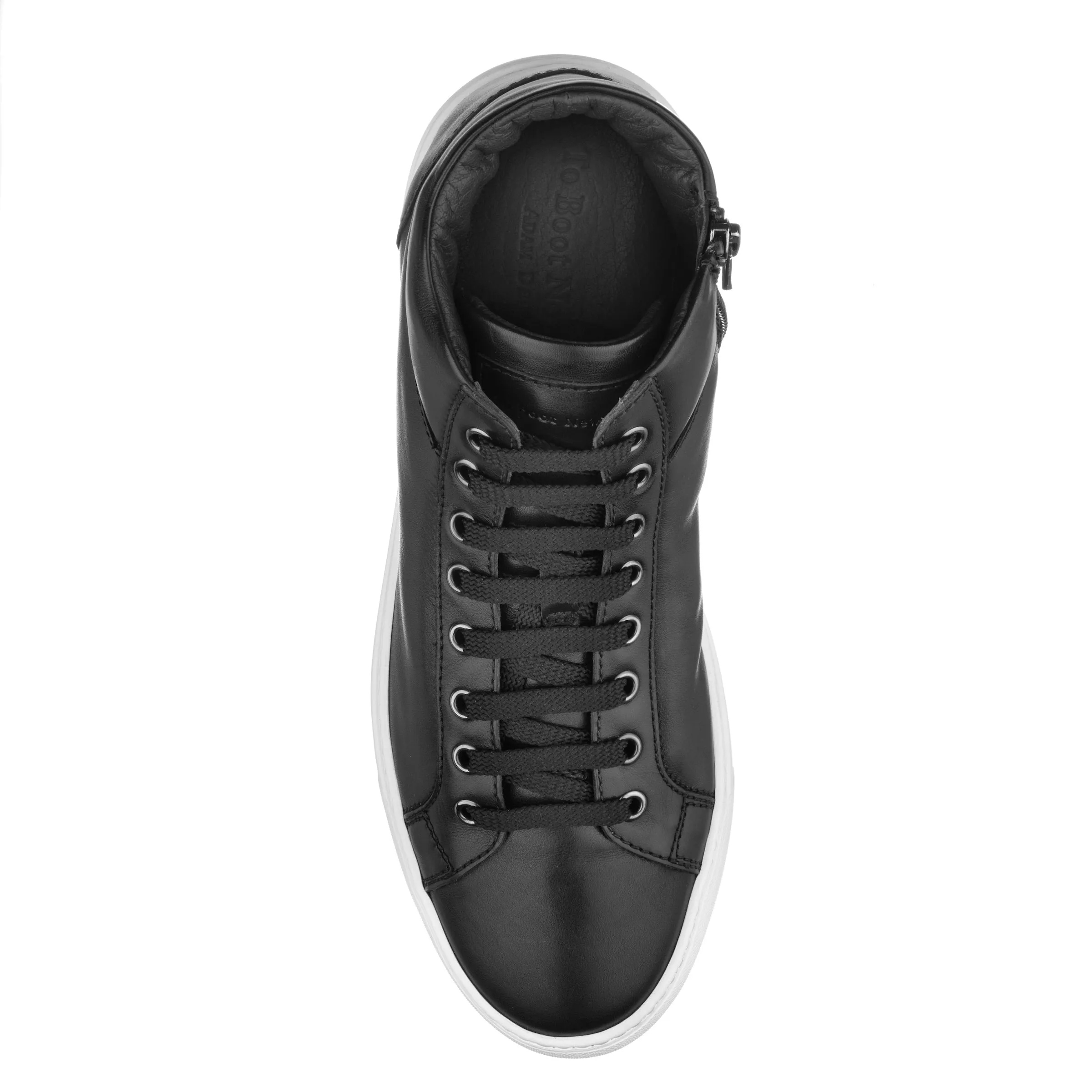 Leonardo Black Nappa Calf High Top Sneaker