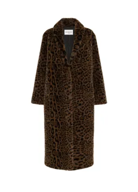 Leopard Print Faux Fur Coat