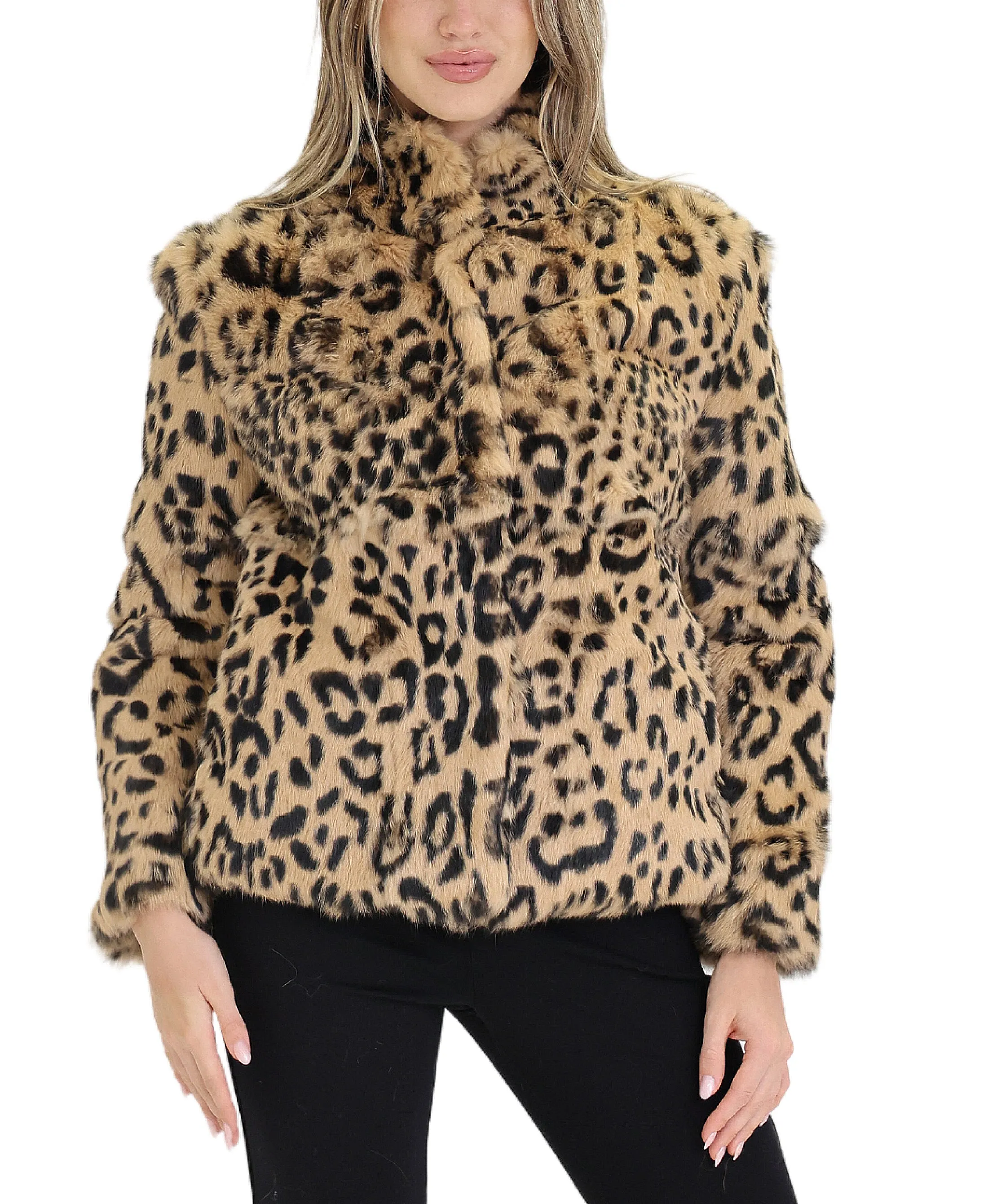 Leopard Print Fur Jacket