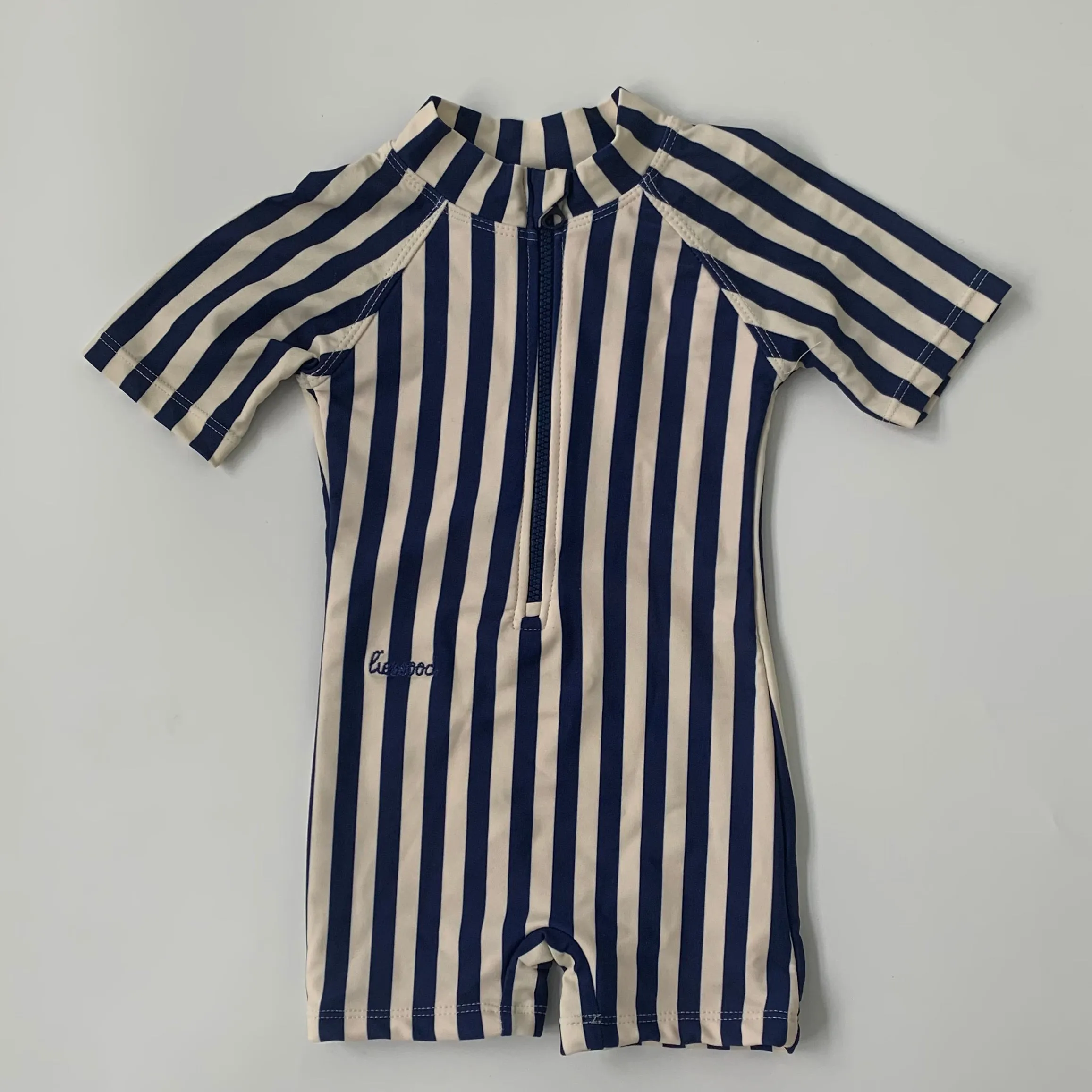 Liewood Navy Stripe Max Swim Jumpsuit: 9 Months