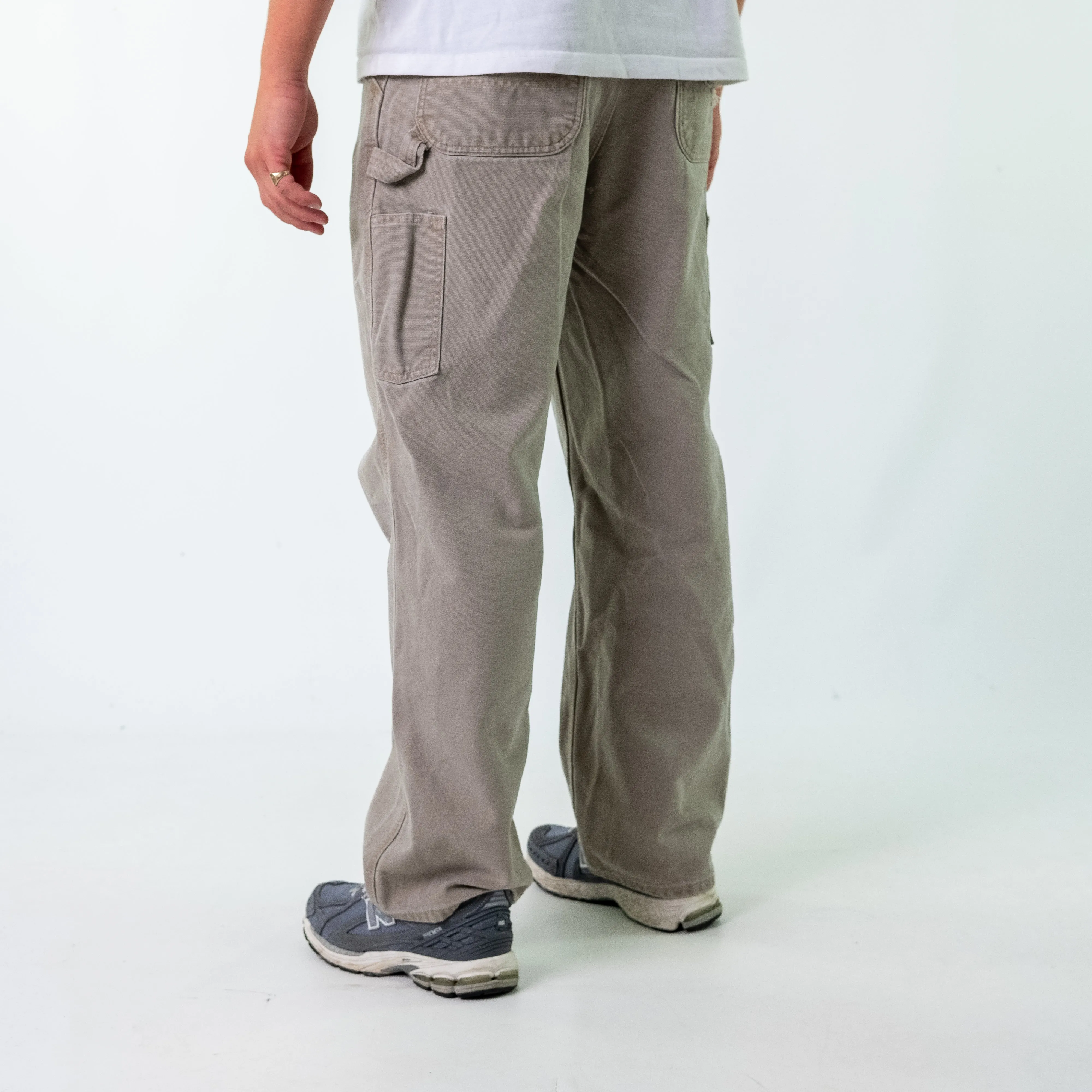 Light Grey y2ks Carhartt Denim Carpenter Jeans Baggy Pants (34x32)