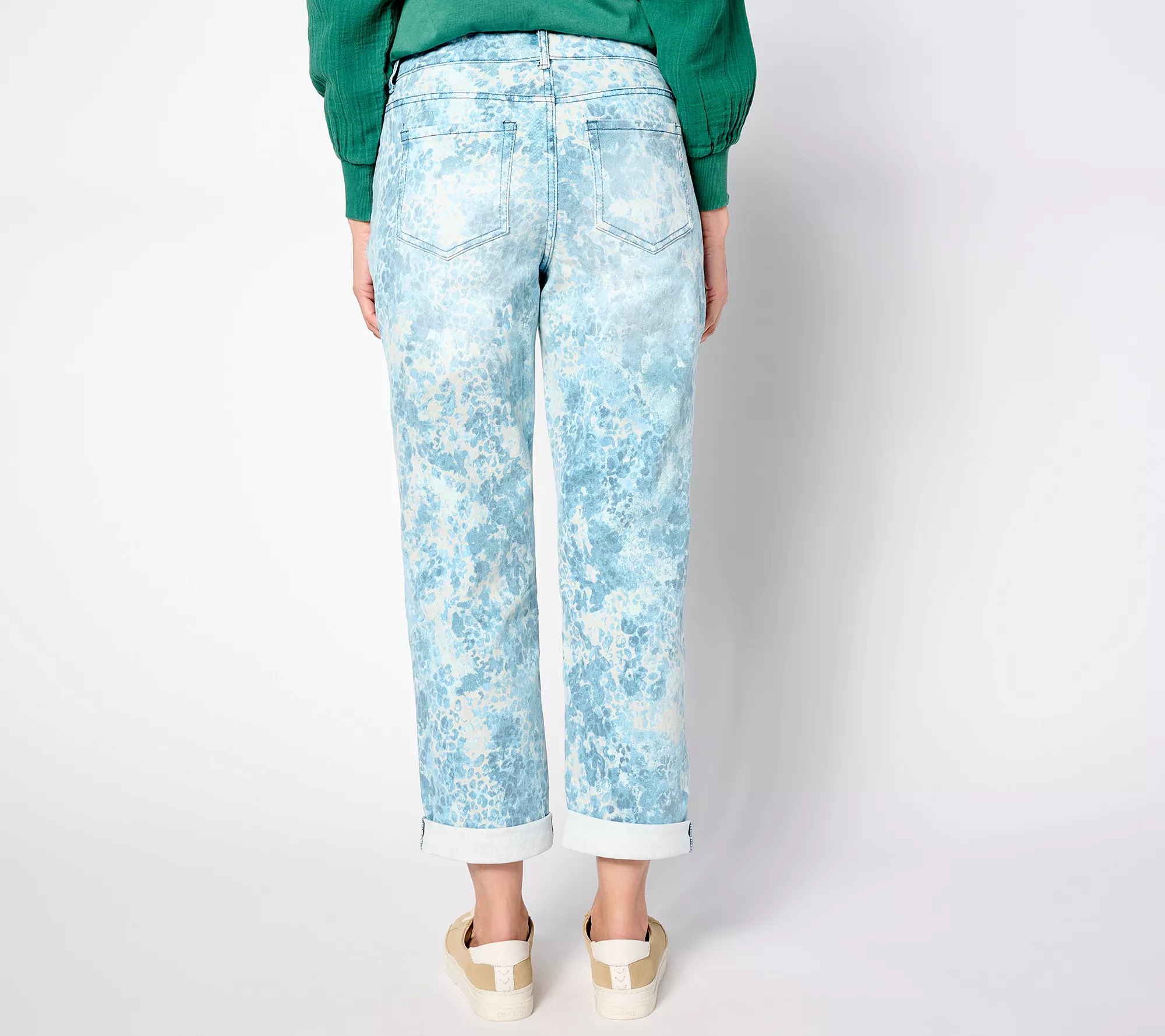 LOGO by Lori Goldstein Petite Printed Boyfriend Jeans