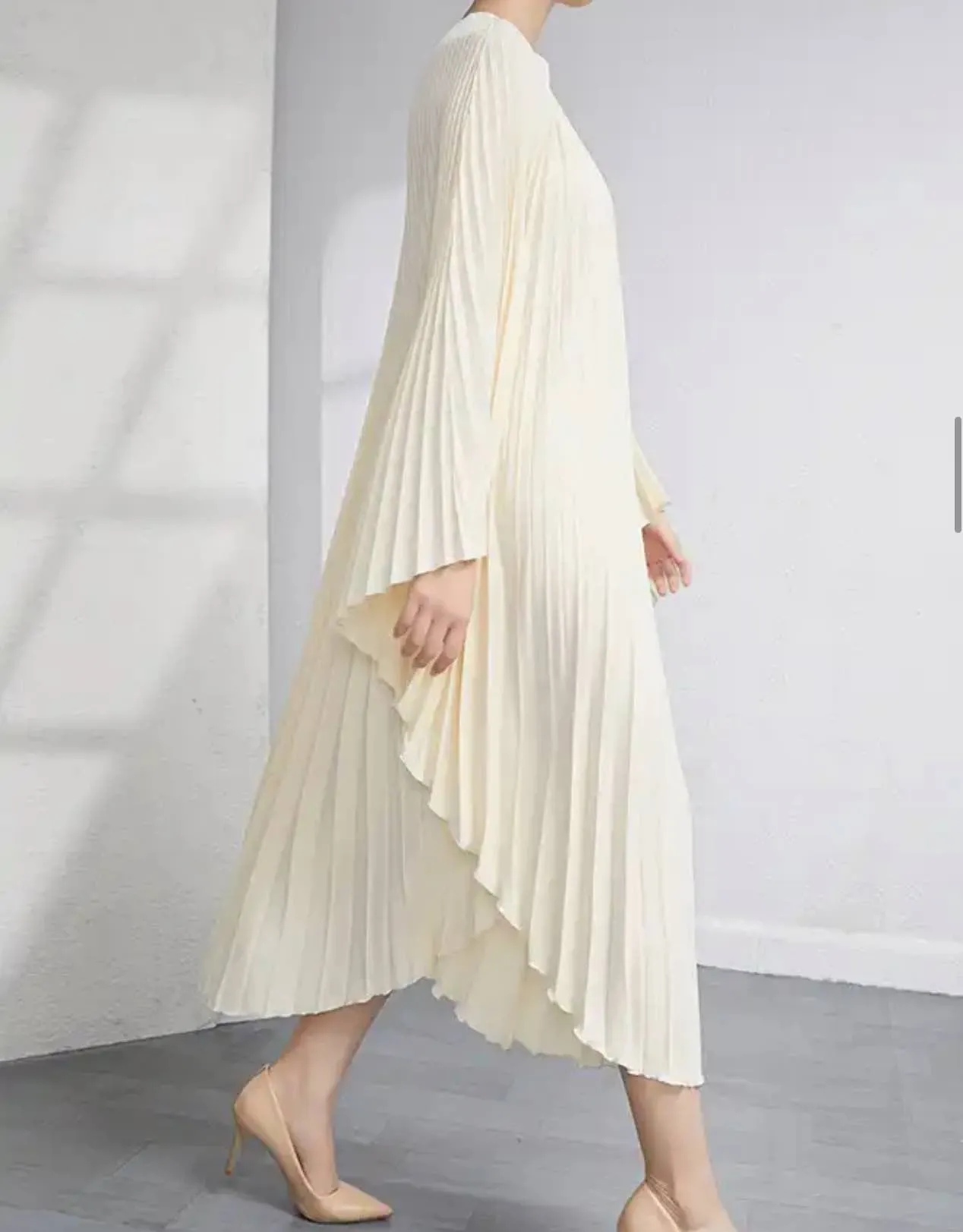 Long Pleated Oversized Dress