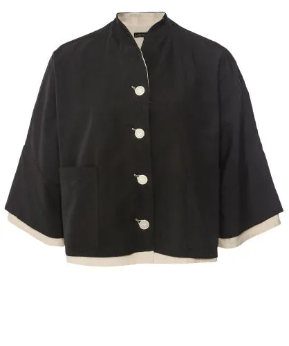 Lurdes Bergada Black Two-Tone Crop Jacket | Jules B