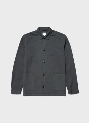 Men's Cotton Linen Twin Pocket Jacket in Charcoal