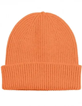 Merino Wool Beanie Hat - Sandstone Orange