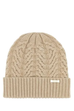 Moorer Beige Cashmere Maria Beanie Hat