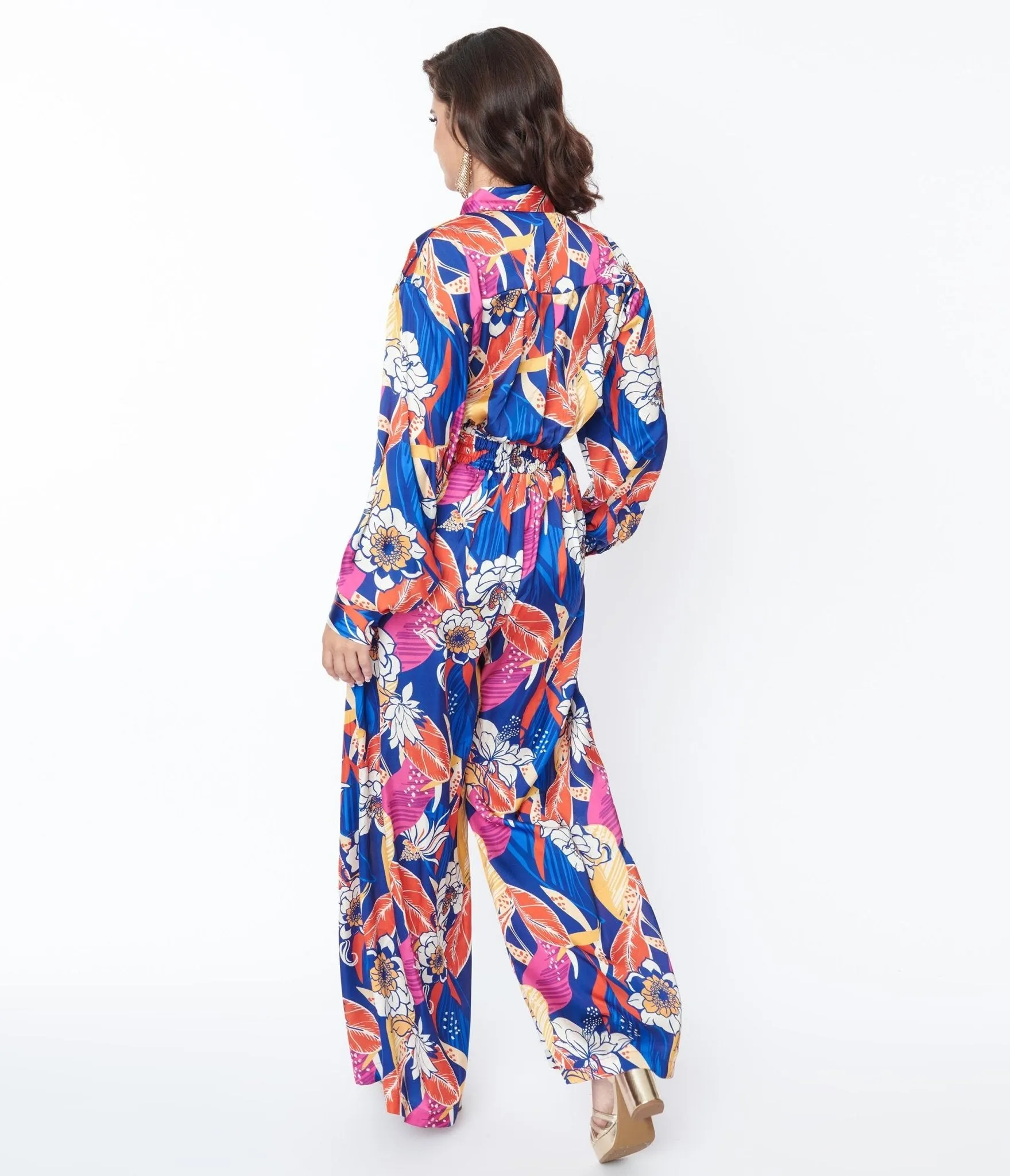 Multicolor Bold Floral Print Jumpsuit