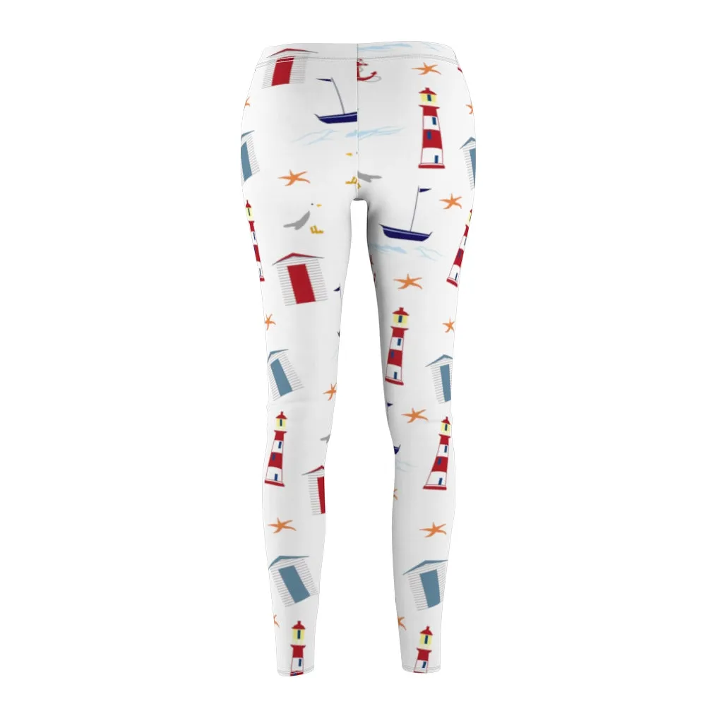 Nautical Pattern Leggings by Tshirt Unlimited