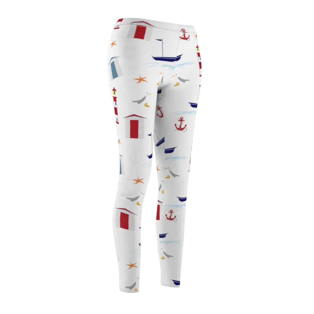 Nautical Pattern Leggings by Tshirt Unlimited