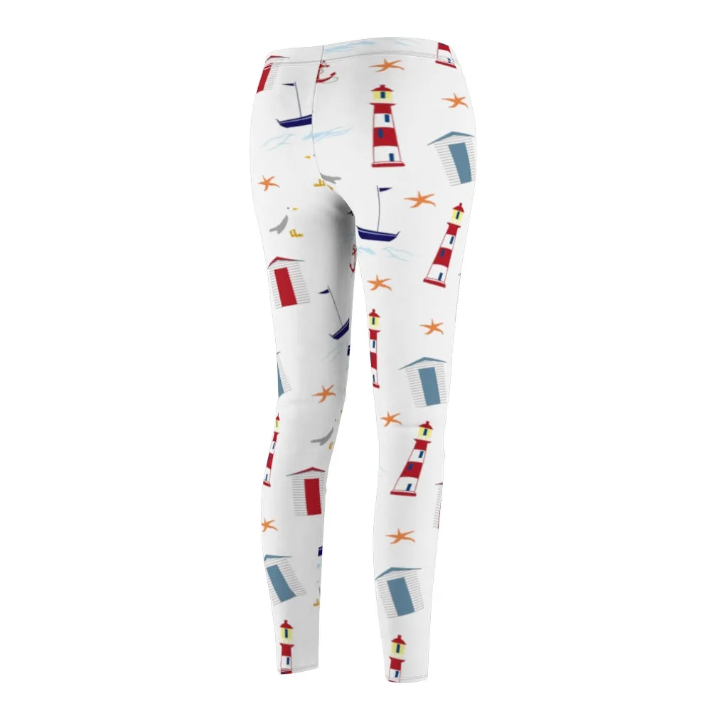 Nautical Pattern Leggings by Tshirt Unlimited