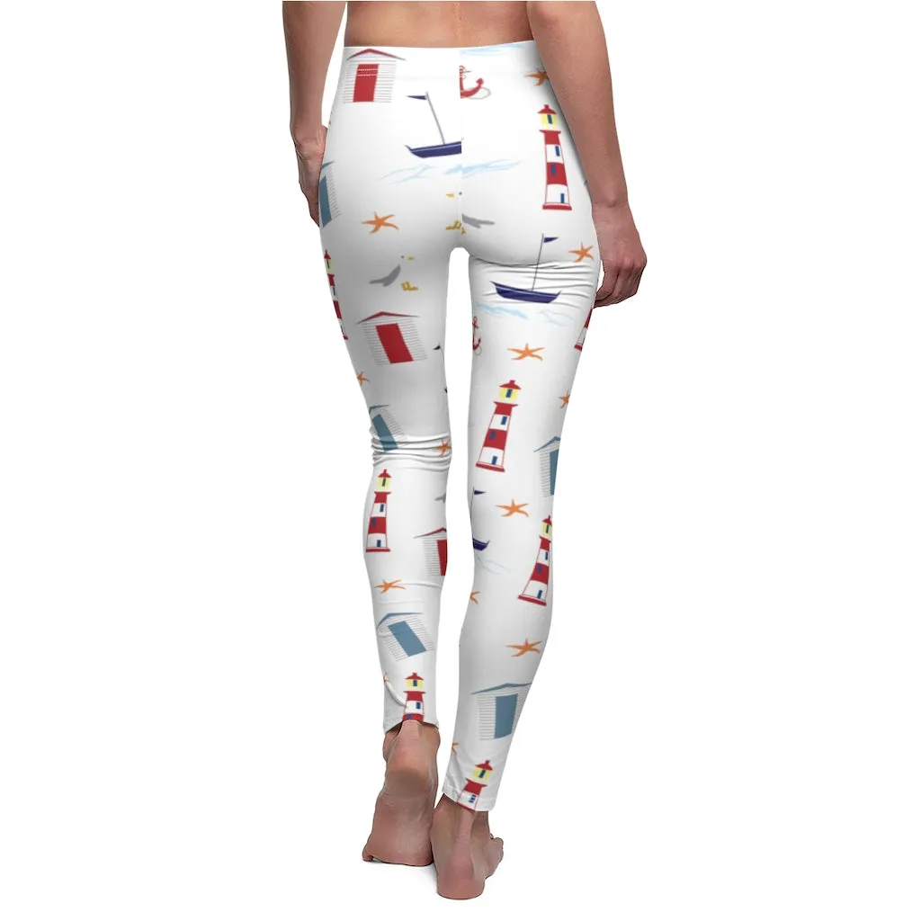 Nautical Pattern Leggings by Tshirt Unlimited