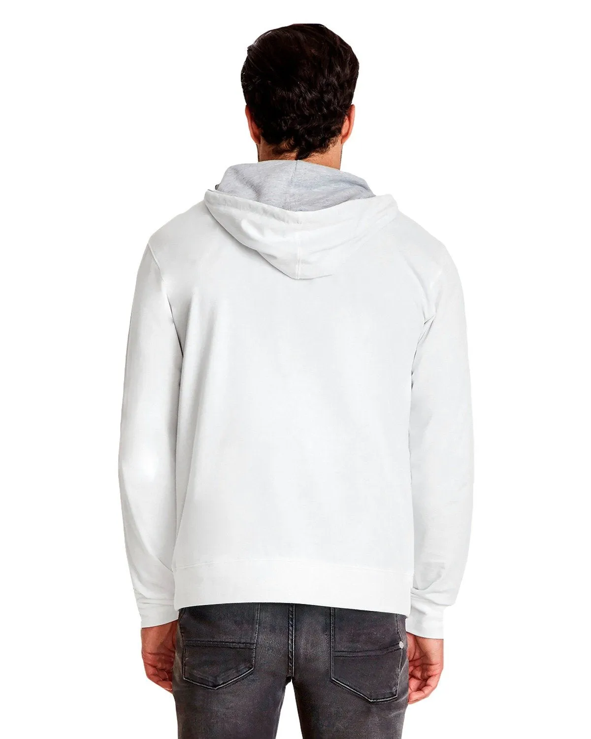 Next Level French Terry Zip Hoody 9601 White/ Heather Gray