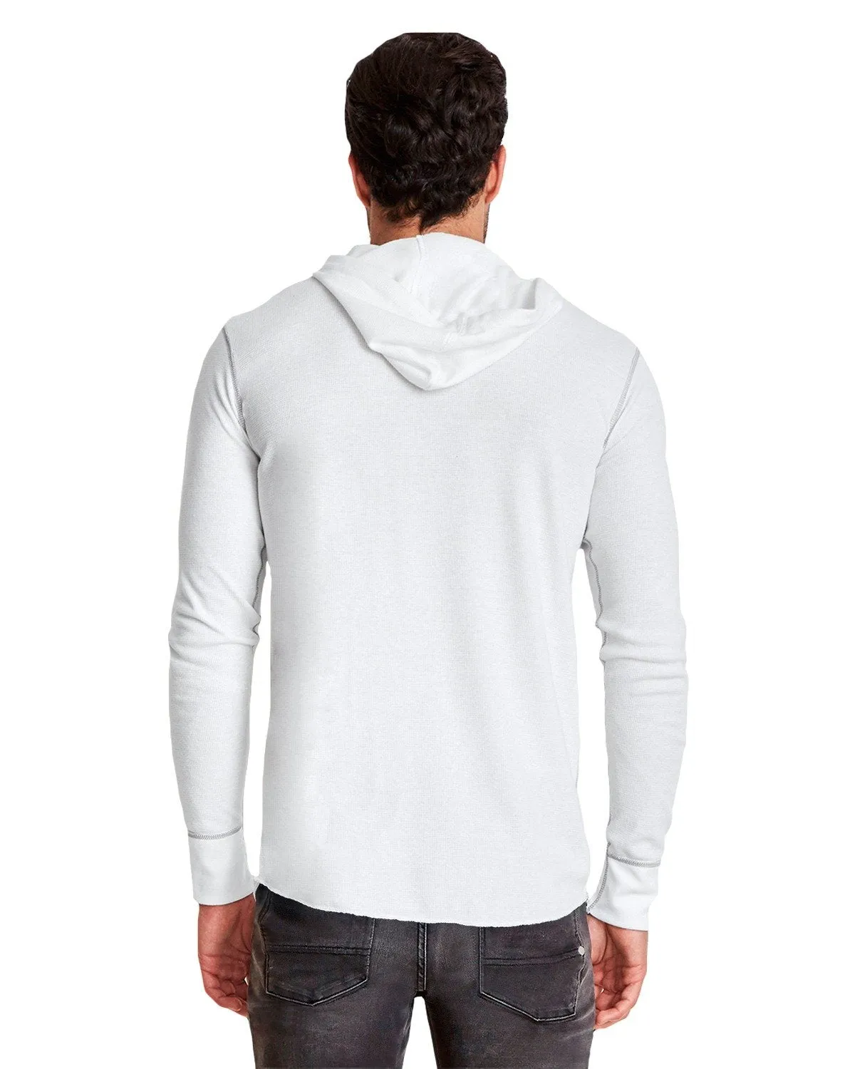 Next Level Thermal Hoody 8221 White/ Heather Gray