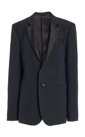 Nicolson Jacket in Black Wool Silk Cady