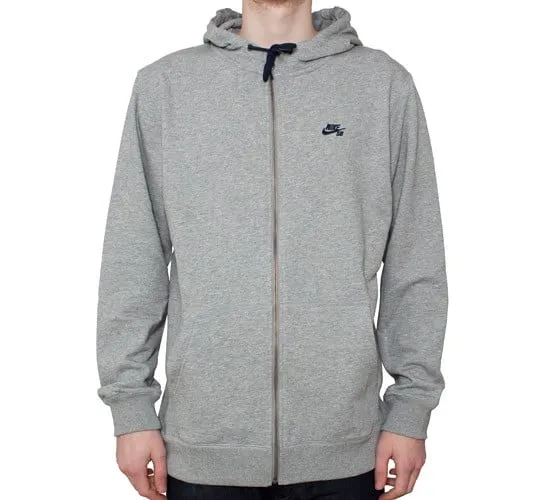 Nike SB Full Zip Icon Hoody II (Dark Grey Heather/Obsidian)