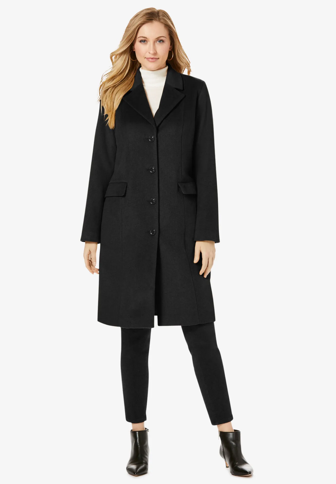 Notch Collar Wool Coat