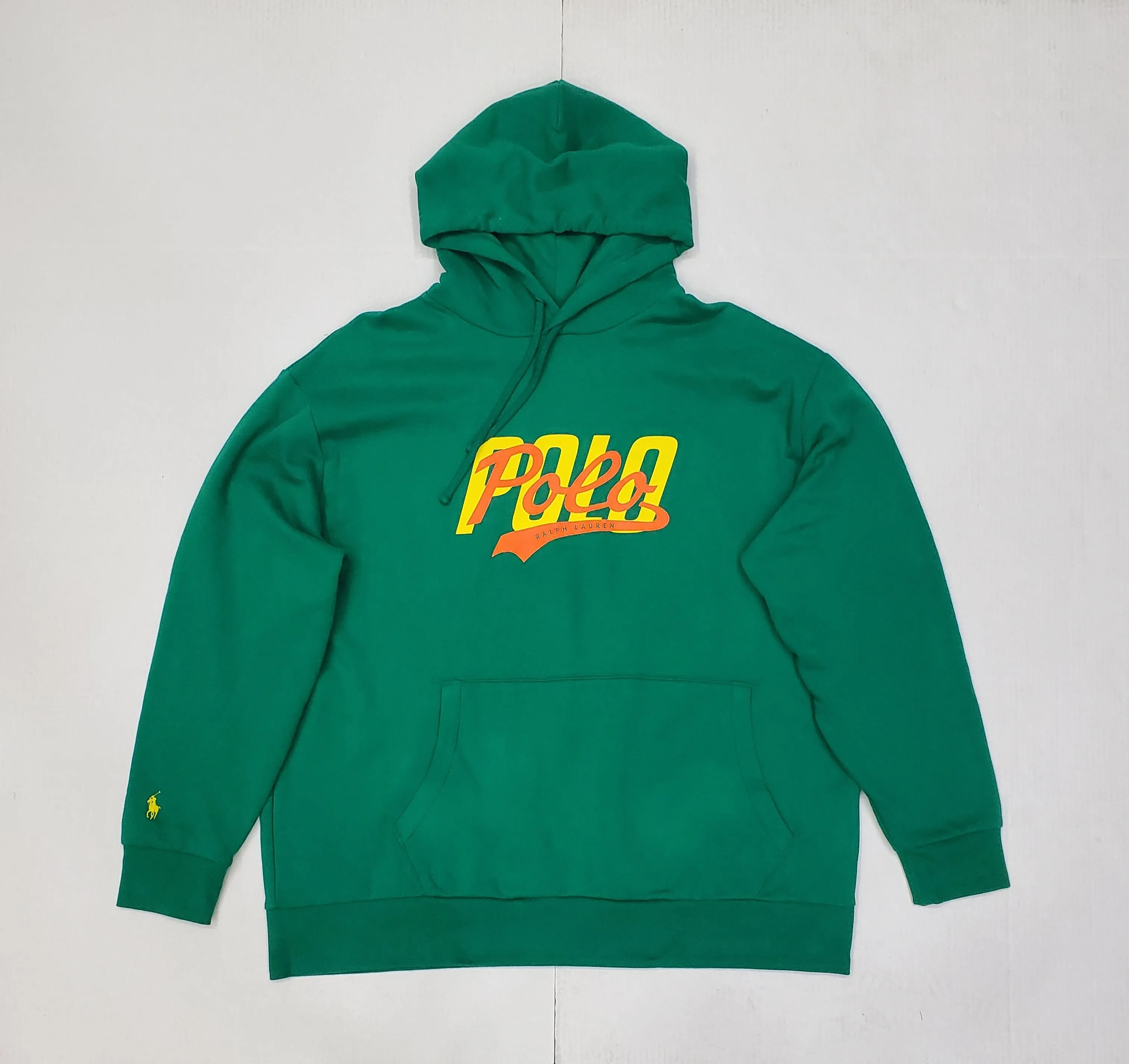 Nwt Polo Big & Tall  Green/Yellow Script Pullover Hoodie