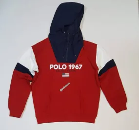 Nwt Polo Ralph Lauren Red Polo 1967 Magic Fleece with Nylon Hood