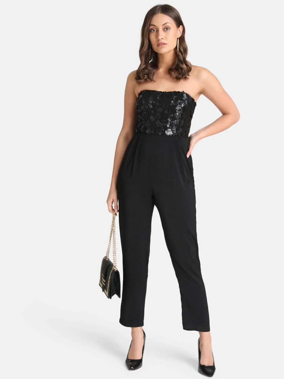 Off-Shoulder Sequin Jumpsuit