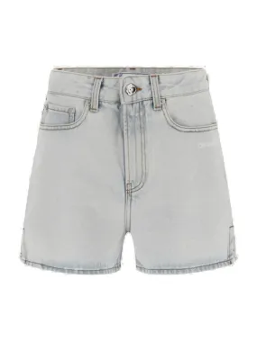 Off-White Logo Patch Denim Shorts